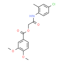ChemSpider 2D Image | 2-[(4-Chloro-2-methylphenyl)amino]-2-oxoethyl 3,4-dimethoxybenzoate | C18H18ClNO5