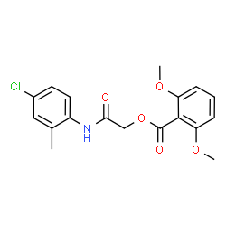 ChemSpider 2D Image | 2-[(4-Chloro-2-methylphenyl)amino]-2-oxoethyl 2,6-dimethoxybenzoate | C18H18ClNO5