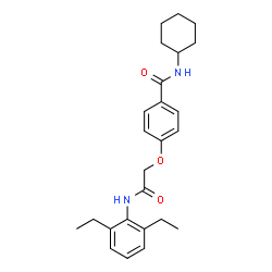 ChemSpider 2D Image | N-Cyclohexyl-4-{2-[(2,6-diethylphenyl)amino]-2-oxoethoxy}benzamide | C25H32N2O3