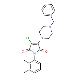 ChemSpider 2D Image | 3-(4-Benzyl-1-piperazinyl)-4-chloro-1-(2,3-dimethylphenyl)-1H-pyrrole-2,5-dione | C23H24ClN3O2