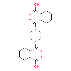 ChemSpider 2D Image | (1R,2S,1'R,2'S)-2,2'-(1,4-Piperazinediyldicarbonyl)dicyclohexanecarboxylic acid | C20H30N2O6