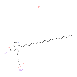 ChemSpider 2D Image | Disodium 1-(2-(carboxymethoxy)ethyl)-1-(carboxymethyl)-2-heptadecyl-4,5-dihydro-1H-imidazolium hydroxide | C26H48N2Na2O6