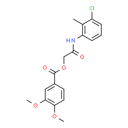 ChemSpider 2D Image | 2-[(3-Chloro-2-methylphenyl)amino]-2-oxoethyl 3,4-dimethoxybenzoate | C18H18ClNO5