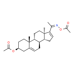 ChemSpider 2D Image | (3beta,8alpha,9beta,13alpha,14beta,20Z)-20-(Acetoxyimino)pregna-5,16-dien-3-yl acetate | C25H35NO4