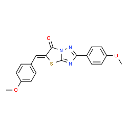 ChemSpider 2D Image | (5Z)-5-(4-Methoxybenzylidene)-2-(4-methoxyphenyl)[1,3]thiazolo[3,2-b][1,2,4]triazol-6(5H)-one | C19H15N3O3S