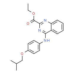 ChemSpider 2D Image | Ethyl 4-[(4-isobutoxyphenyl)amino]quinazoline-2-carboxylate | C21H23N3O3
