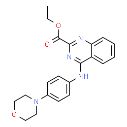 ChemSpider 2D Image | Ethyl 4-{[4-(morpholin-4-yl)phenyl]amino}quinazoline-2-carboxylate | C21H22N4O3