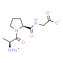 ChemSpider 2D Image | ({1-[(2S)-2-Ammoniopropanoyl]-L-prolyl}amino)acetate | C10H17N3O4