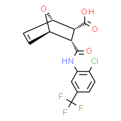 ChemSpider 2D Image | (1S,2R,3S,4R)-3-{[2-Chloro-5-(trifluoromethyl)phenyl]carbamoyl}-7-oxabicyclo[2.2.1]hept-5-ene-2-carboxylic acid | C15H11ClF3NO4