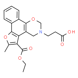 ChemSpider 2D Image | 2H-furo[3',2':3,4]naphth[2,1-e]-1,3-oxazine-3(4H)-propanoic acid, 5-(ethoxycarbonyl)-6-methyl- | C21H21NO6