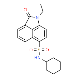ChemSpider 2D Image | N-Cyclohexyl-1-ethyl-2-oxo-1,2-dihydrobenzo[cd]indole-6-sulfonamide | C19H22N2O3S