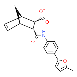 ChemSpider 2D Image | (1R,2S,3R,4R)-3-{[4-(5-Methyl-2-furyl)phenyl]carbamoyl}bicyclo[2.2.1]hept-5-ene-2-carboxylate | C20H18NO4