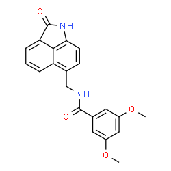 ChemSpider 2D Image | 3,5-Dimethoxy-N-[(2-oxo-1,2-dihydrobenzo[cd]indol-6-yl)methyl]benzamide | C21H18N2O4