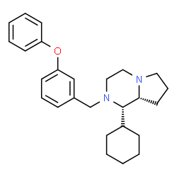 ChemSpider 2D Image | (1S,8aR)-1-Cyclohexyl-2-(3-phenoxybenzyl)octahydropyrrolo[1,2-a]pyrazine | C26H34N2O