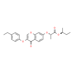 ChemSpider 2D Image | sec-butyl (2S)-2-[3-(4-ethylphenoxy)-4-oxo-chromen-7-yl]oxypropanoate | C24H26O6