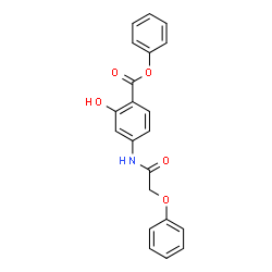 ChemSpider 2D Image | Phenyl 2-hydroxy-4-[(phenoxyacetyl)amino]benzoate | C21H17NO5