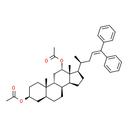 ChemSpider 2D Image | (3beta,5alpha,8alpha,9beta,12alpha,20S)-24,24-Diphenylchol-23-ene-3,12-diyl diacetate | C40H52O4