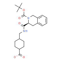 ChemSpider 2D Image | 4-[({[(3S)-2-{[(2-Methyl-2-propanyl)oxy]carbonyl}-1,2,3,4-tetrahydro-3-isoquinolinyl]carbonyl}amino)methyl]cyclohexanecarboxylate | C23H31N2O5
