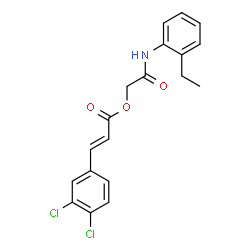 ChemSpider 2D Image | 2-[(2-Ethylphenyl)amino]-2-oxoethyl (2E)-3-(3,4-dichlorophenyl)acrylate | C19H17Cl2NO3
