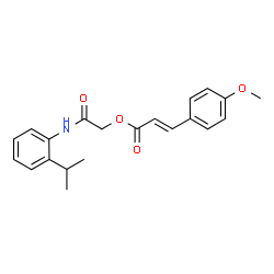 ChemSpider 2D Image | 2-[(2-Isopropylphenyl)amino]-2-oxoethyl (2E)-3-(4-methoxyphenyl)acrylate | C21H23NO4