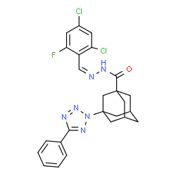 ChemSpider 2D Image | N'-[(Z)-(2,4-Dichloro-6-fluorophenyl)methylene]-3-(5-phenyl-2H-tetrazol-2-yl)-1-adamantanecarbohydrazide | C25H23Cl2FN6O