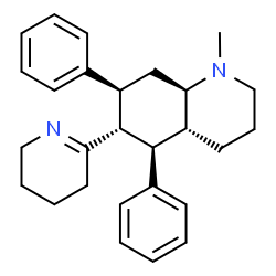 ChemSpider 2D Image | (4aR,5R,6R,7S,8aR)-1-Methyl-5,7-diphenyl-6-(3,4,5,6-tetrahydro-2-pyridinyl)decahydroquinoline | C27H34N2