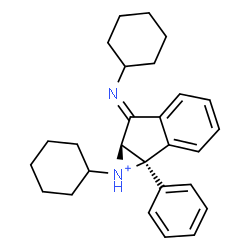ChemSpider 2D Image | (1aR,6E,6aR)-1-Cyclohexyl-6-(cyclohexylimino)-1a-phenyl-1,1a,6,6a-tetrahydroindeno[1,2-b]azirenium | C27H33N2