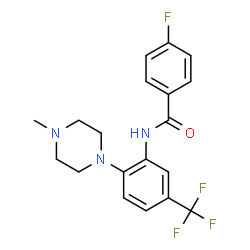 ChemSpider 2D Image | 4-Fluoro-N-[2-(4-methyl-1-piperazinyl)-5-(trifluoromethyl)phenyl]benzamide | C19H19F4N3O