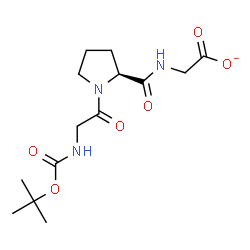 ChemSpider 2D Image | N-{[(2-Methyl-2-propanyl)oxy]carbonyl}glycyl-N-(carboxylatomethyl)-L-prolinamide | C14H22N3O6