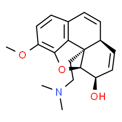ChemSpider 2D Image | (3R,3aS,9aS,9bR)-9b-[2-(Dimethylamino)ethyl]-5-methoxy-3,3a,9a,9b-tetrahydrophenanthro[4,5-bcd]furan-3-ol | C19H23NO3