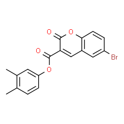 ChemSpider 2D Image | 3,4-Dimethylphenyl 6-bromo-2-oxo-2H-chromene-3-carboxylate | C18H13BrO4