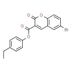 ChemSpider 2D Image | 4-Ethylphenyl 6-bromo-2-oxo-2H-chromene-3-carboxylate | C18H13BrO4