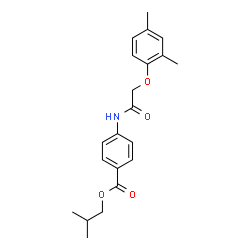 ChemSpider 2D Image | Isobutyl 4-{[(2,4-dimethylphenoxy)acetyl]amino}benzoate | C21H25NO4