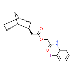 ChemSpider 2D Image | 2-[(2-Iodophenyl)amino]-2-oxoethyl (1R,2S,4R)-bicyclo[2.2.1]hept-2-ylacetate | C17H20INO3