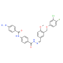 ChemSpider 2D Image | 4-Amino-N-(4-{[(2Z)-2-{3-[(3-chloro-4-fluorophenoxy)methyl]-4-methoxybenzylidene}hydrazino]carbonyl}phenyl)benzamide | C29H24ClFN4O4