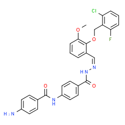 ChemSpider 2D Image | 4-Amino-N-(4-{[(2Z)-2-{2-[(2-chloro-6-fluorobenzyl)oxy]-3-methoxybenzylidene}hydrazino]carbonyl}phenyl)benzamide | C29H24ClFN4O4