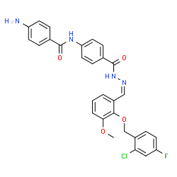 ChemSpider 2D Image | 4-Amino-N-(4-{[(2Z)-2-{2-[(2-chloro-4-fluorobenzyl)oxy]-3-methoxybenzylidene}hydrazino]carbonyl}phenyl)benzamide | C29H24ClFN4O4