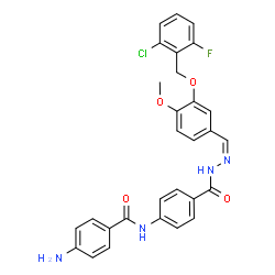 ChemSpider 2D Image | 4-Amino-N-(4-{[(2Z)-2-{3-[(2-chloro-6-fluorobenzyl)oxy]-4-methoxybenzylidene}hydrazino]carbonyl}phenyl)benzamide | C29H24ClFN4O4