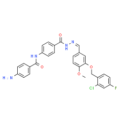 ChemSpider 2D Image | 4-Amino-N-(4-{[(2Z)-2-{3-[(2-chloro-4-fluorobenzyl)oxy]-4-methoxybenzylidene}hydrazino]carbonyl}phenyl)benzamide | C29H24ClFN4O4