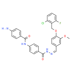 ChemSpider 2D Image | 4-Amino-N-(4-{[(2Z)-2-{4-[(2-chloro-6-fluorobenzyl)oxy]-3-methoxybenzylidene}hydrazino]carbonyl}phenyl)benzamide | C29H24ClFN4O4
