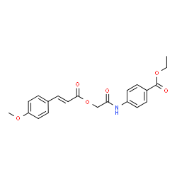 ChemSpider 2D Image | Ethyl 4-[({[(2E)-3-(4-methoxyphenyl)-2-propenoyl]oxy}acetyl)amino]benzoate | C21H21NO6