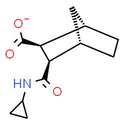 ChemSpider 2D Image | (1S,2S,3R,4S)-3-(Cyclopropylcarbamoyl)bicyclo[2.2.1]heptane-2-carboxylate | C12H16NO3