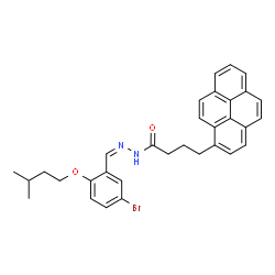 ChemSpider 2D Image | N'-{(Z)-[5-Bromo-2-(3-methylbutoxy)phenyl]methylene}-4-(1-pyrenyl)butanehydrazide | C32H31BrN2O2