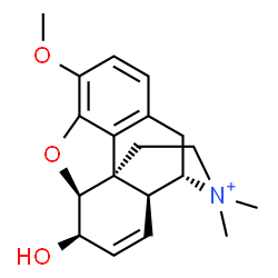 ChemSpider 2D Image | (5beta,6beta,9alpha,13alpha,14alpha)-6-Hydroxy-3-methoxy-17,17-dimethyl-7,8-didehydro-4,5-epoxymorphinan-17-ium | C19H24NO3