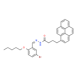 ChemSpider 2D Image | N'-{(Z)-[5-Bromo-2-(pentyloxy)phenyl]methylene}-4-(1-pyrenyl)butanehydrazide | C32H31BrN2O2