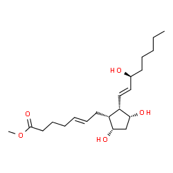 ChemSpider 2D Image | Methyl (5E,9alpha,11alpha,12alpha,13E,15S)-9,11,15-trihydroxyprosta-5,13-dien-1-oate | C21H36O5