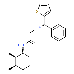ChemSpider 2D Image | 2-{[(1R,2R,3R)-2,3-Dimethylcyclohexyl]amino}-2-oxo-N-[(S)-phenyl(2-thienyl)methyl]ethanaminium | C21H29N2OS