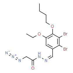 ChemSpider 2D Image | 2-Azido-N'-[(Z)-(2,3-dibromo-4-butoxy-5-ethoxyphenyl)methylene]acetohydrazide (non-preferred name) | C15H19Br2N5O3