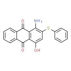 ChemSpider 2D Image | 1-Amino-4-hydroxy-2-(phenylthio)-9,10-anthracenedione | C20H13NO3S