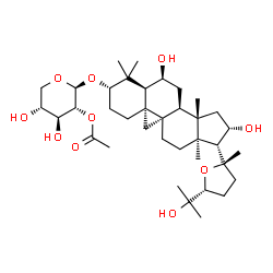 ChemSpider 2D Image | (3beta,5beta,6alpha,9beta,16beta,24R)-6,16,25-Trihydroxy-20,24-epoxy-9,19-cyclolanostan-3-yl 2-O-acetyl-beta-D-xylopyranoside | C37H60O10